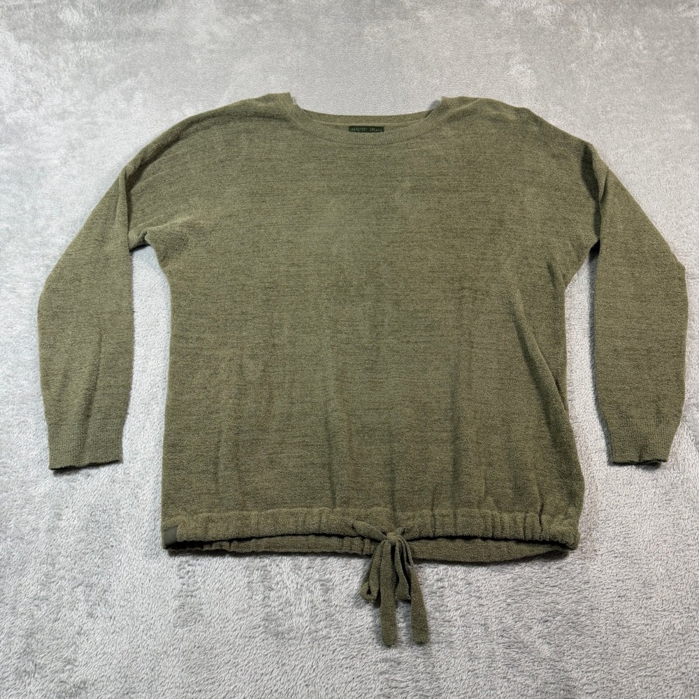 Barefoot Dreams CozyChic Ultra Lite Slouchy‎ Pullover Womens XS Green